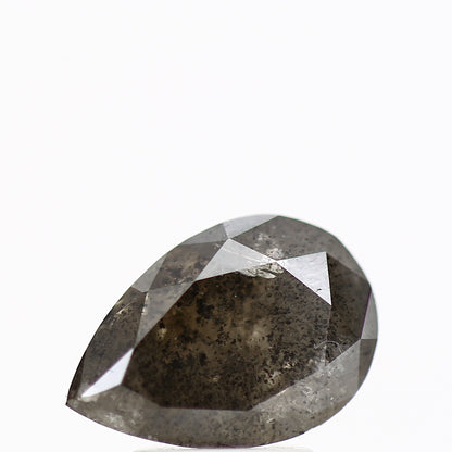 2.19 Carat Gray Salt and Pepper Pear Loose Natural Diamond 10.34 MM