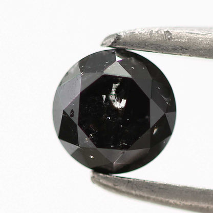 0.32 Carat Fancy Black Diamond Round Salt and Pepper Diamond 3.8 MM - Blackdiamond