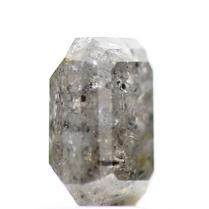 1.30 Carat 6.5 MM Natural Gray Emerald Salt and Pepper Loose Diamond - Blackdiamond