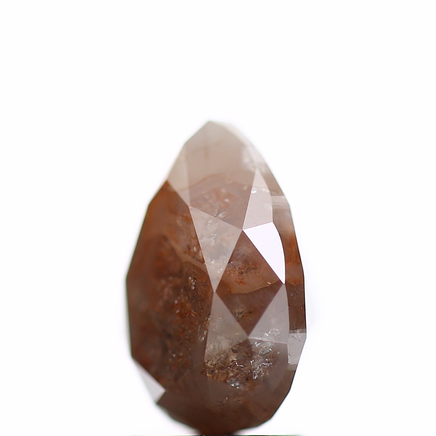 3 Carat Pear Salt and Pepper Orange Diamond 9.73 MM