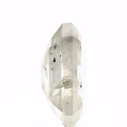 1.34 Carat Natural Emerald Cut White Salt and Pepper Diamond 7.41 MM - Blackdiamond