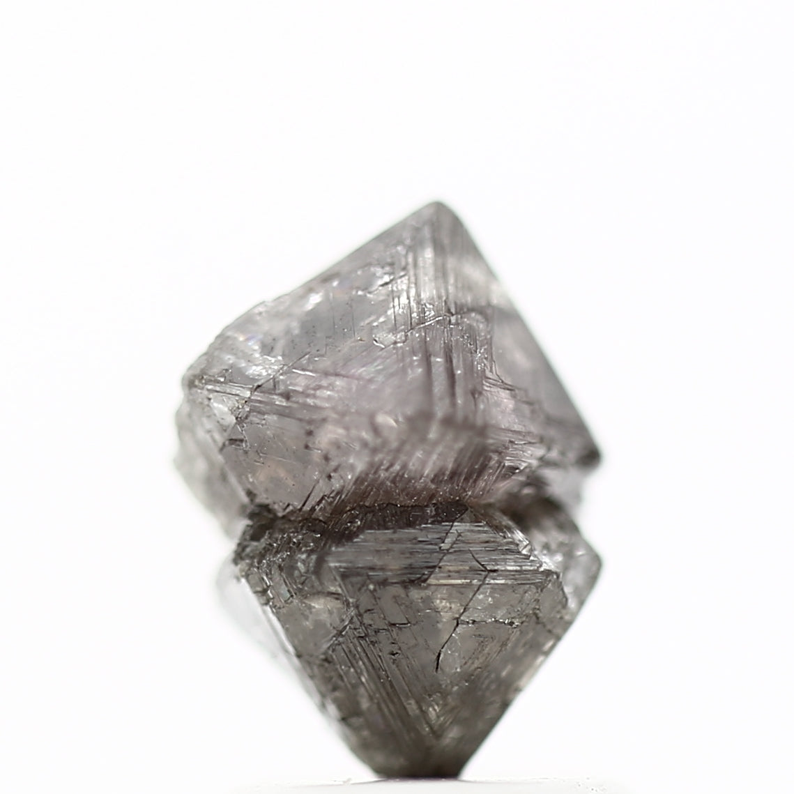 2 Carat Natural Fancy Purple Brown Raw Uncut Octahedron Rough Diamond - Blackdiamond