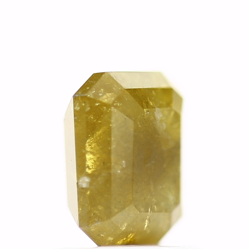 1.43 Carat 6.5 MM Rustic Fancy Yellow Emerald Natural Loose Diamond - Blackdiamond