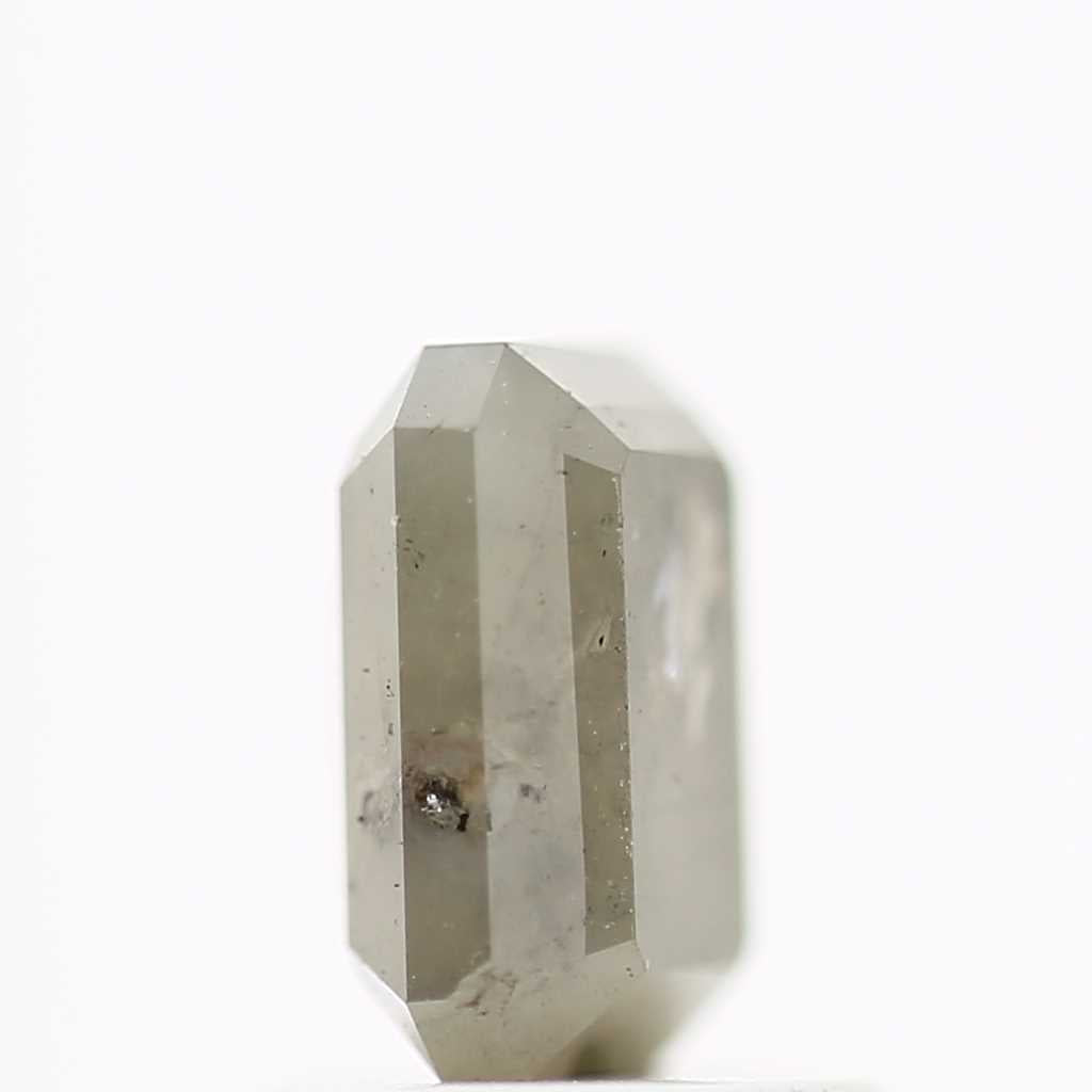 1.27 Carat 6.54 MM Natural Rustic Gray Emerald Shape Loose Diamond - Blackdiamond