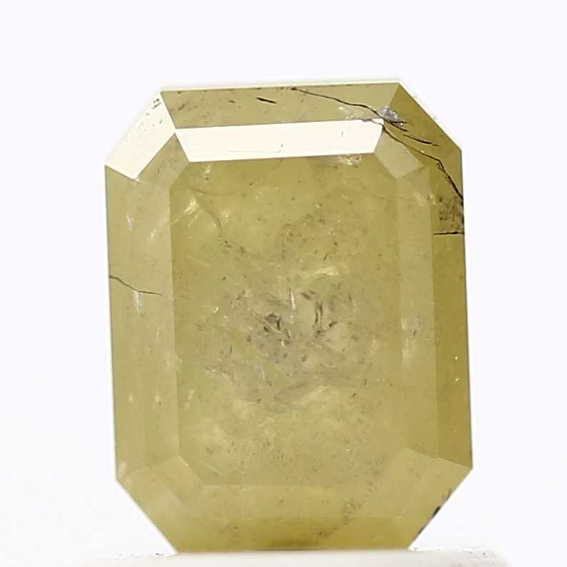 1.08 Carat 6.35 MM Rustic Yellow Emerald Cut Salt and Pepper Diamond - Blackdiamond