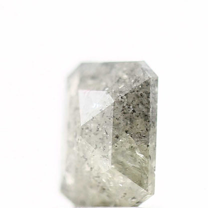 1.15 Carat 7 MM Natural Icy Gray Emerald Cut Salt and Pepper Diamond - Blackdiamond