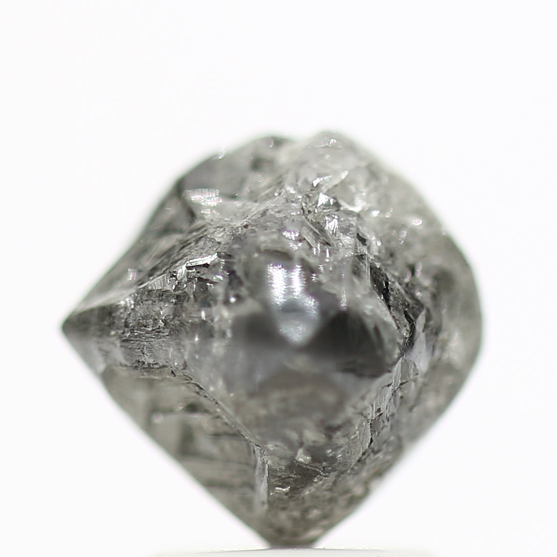 2.90 Carat Rough Diamonds Octahedron Raw Gray Diamonds 7 MM - Blackdiamond