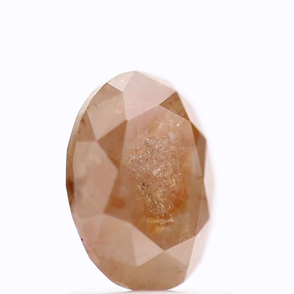 1.30 Carat Natural Orange Oval Cut Salt And Pepper Diamond 7.37 MM