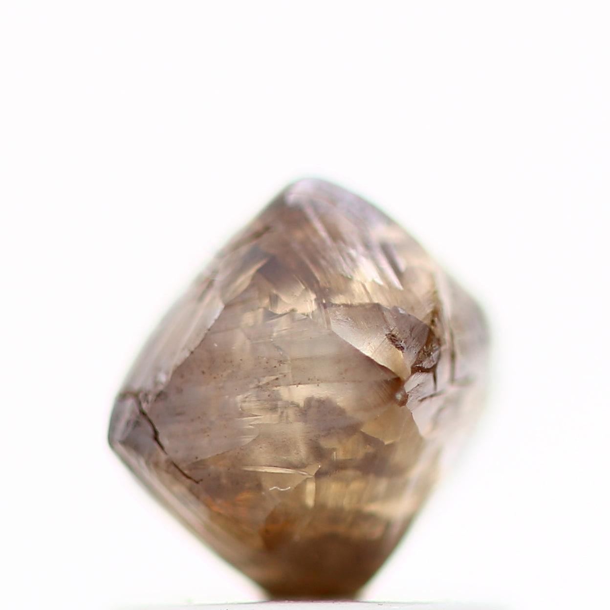 1.24 Carat Natural Champagne Brown Octahedron Rough Diamond 6.20 MM - Blackdiamond