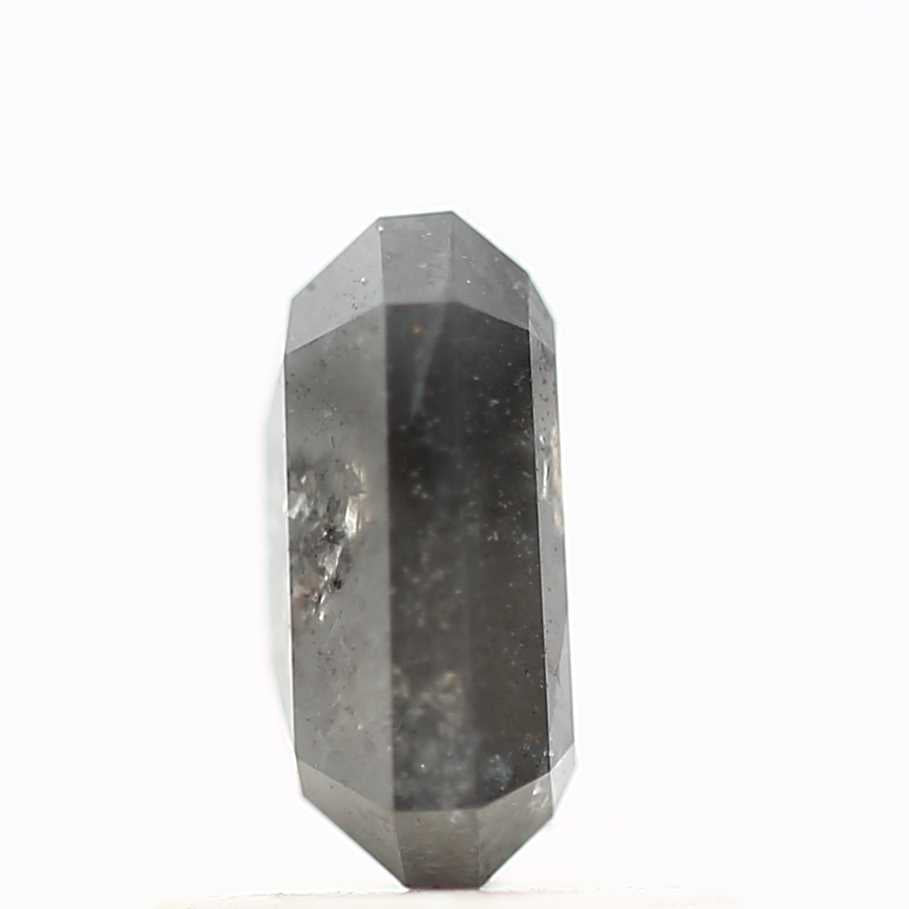 1.06 Carat 6.60 MM Natural Gray Emerald Cut Salt and Pepper Diamond - Blackdiamond