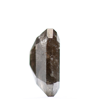 1.10 Carat 6.74 MM Natural Gray Rustic Emerald Shape Loose Diamond - Blackdiamond