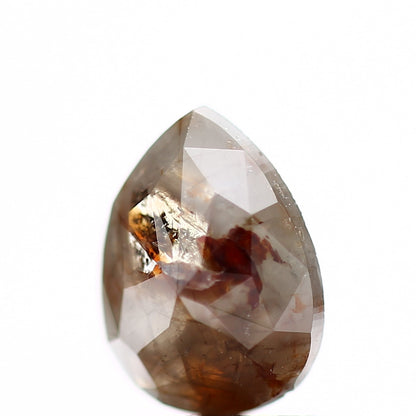 1.20 Carat Natural Pear Rosecut Gray Red Rustic Loose Diamond SDM91