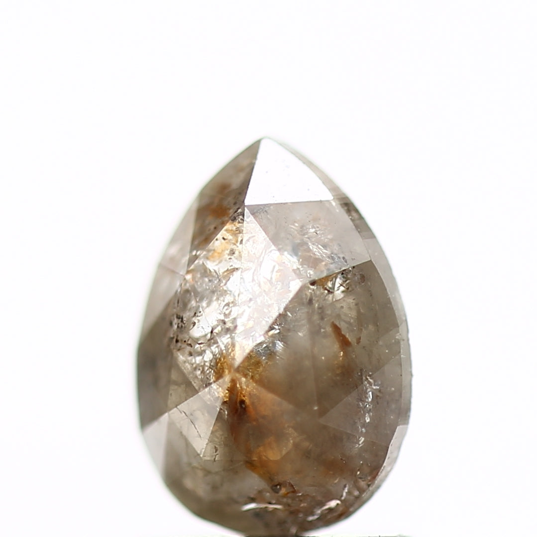 0.83 Carat Natural Pear Rose Cut Rustic Brown Loose Diamond SDM240