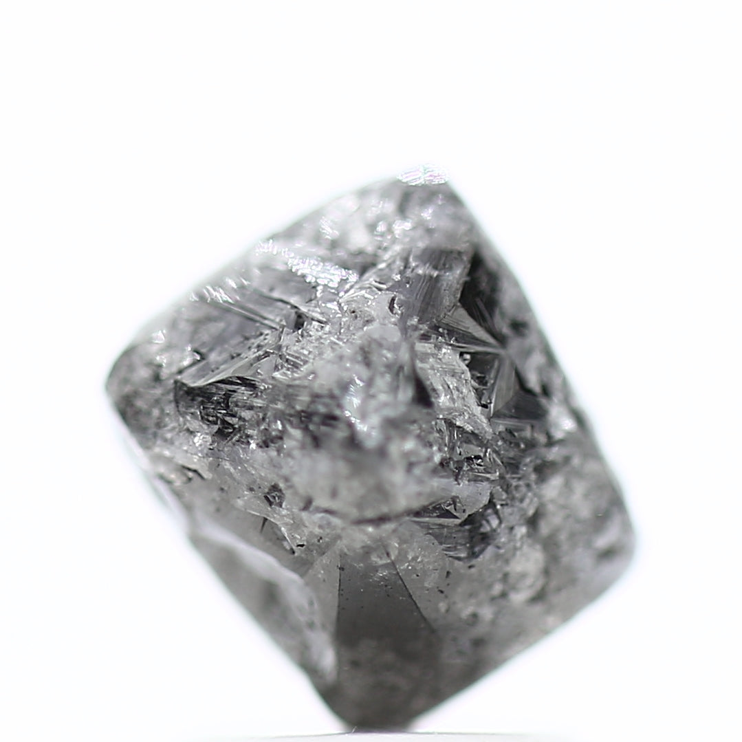 2.37 Tcw Octahedron Rough Black Diamond Gray Black Raw Mined Diamonds - Blackdiamond