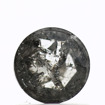 0.83 Carat 5.6 MM Natural Fancy Gray Rose Cut Salt and Pepper Diamond - Blackdiamond