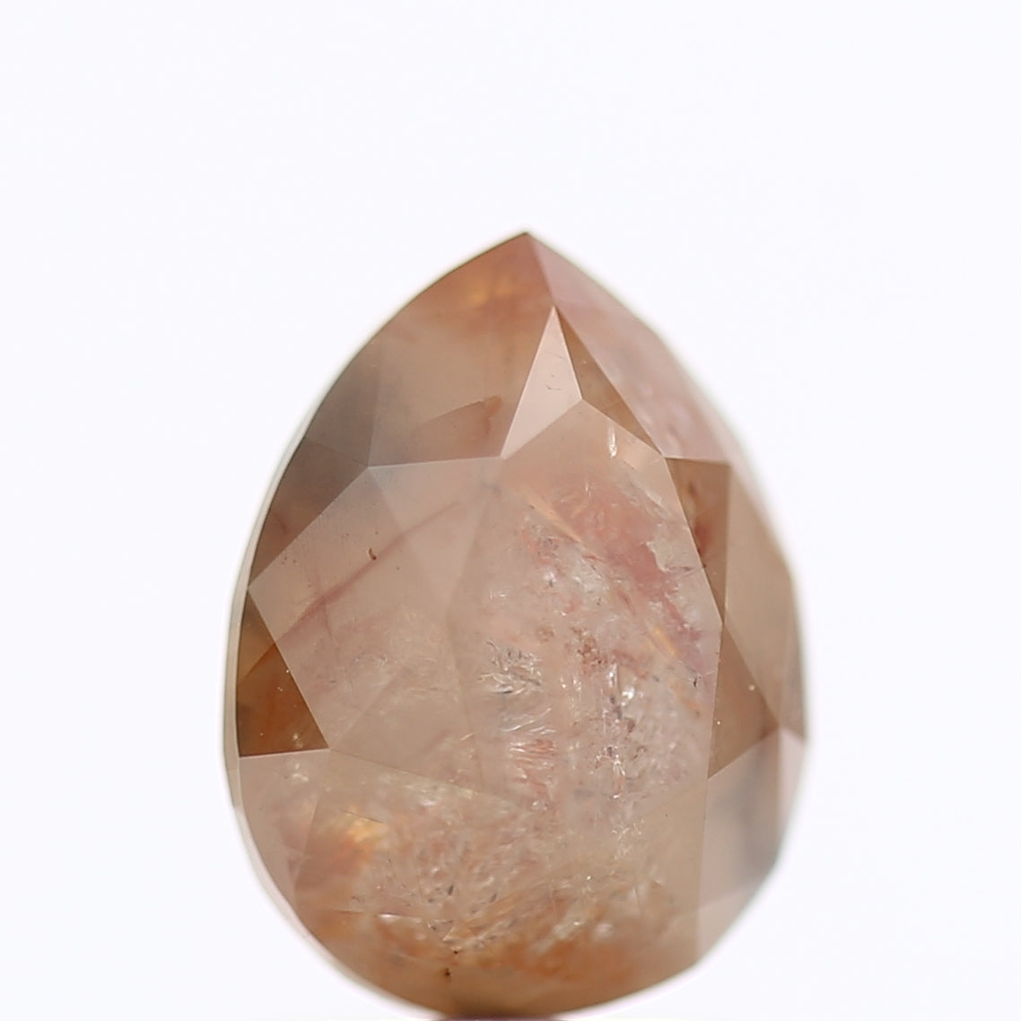 2.12 Carat Pear Cut Orange Salt And pepper Diamond 8.38 MM