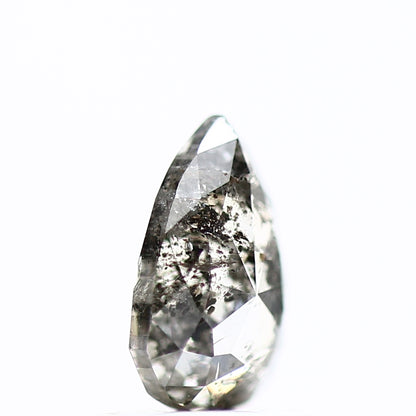 0.80 Carat Natural Loose Salt and Pepper Pear Diamond 7.26 MM