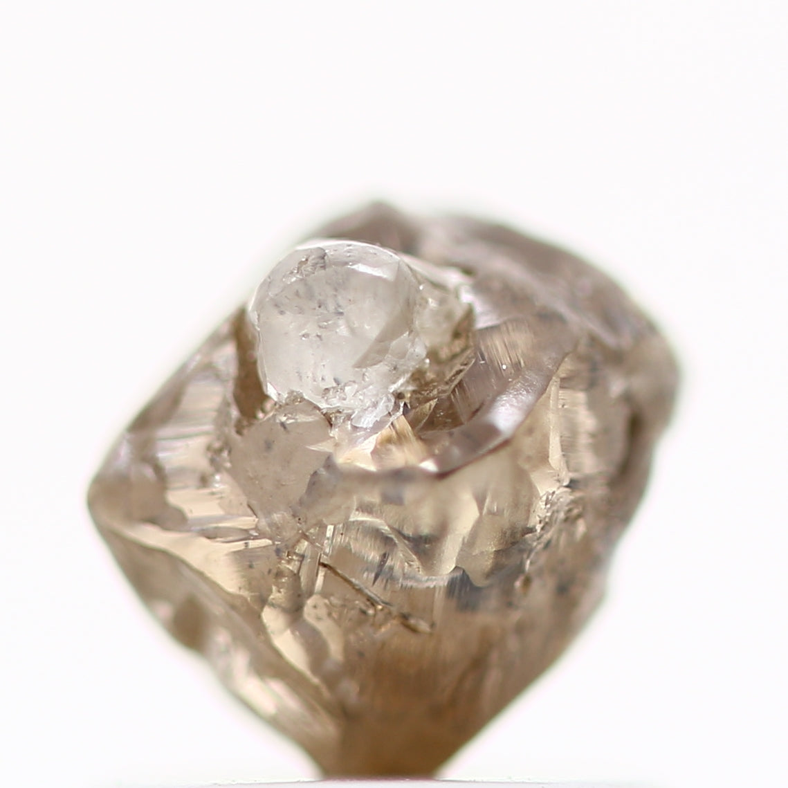 1.22 Carat Fancy Champagne Brown Crystal Raw Rough Diamond 5.30 MM - Blackdiamond