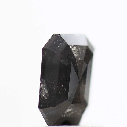 0.78 Carat 6.66 MM Natural Black Emerald Cut Salt and Pepper Diamond - Blackdiamond