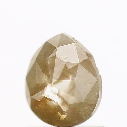 0.55 Carat Natural Rose Cut Yellow Pear Rustic Diamond SDM364