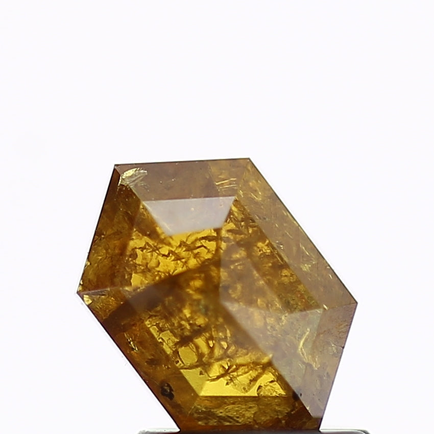 1.19 Carat Fancy Yellow  Hexagon Salt and Pepper Diamond 7.9 MM