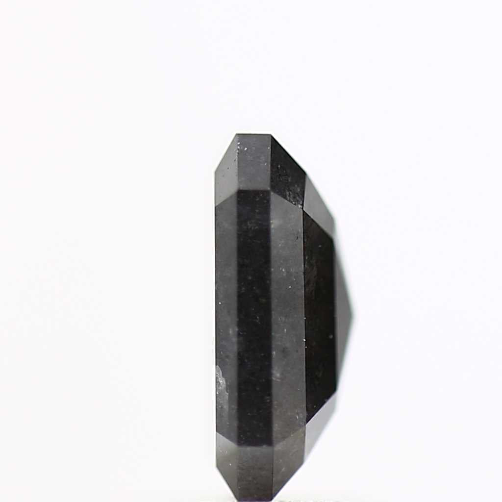 1.22 Carat 7.14 MM Fancy Gray Emerald Cut Salt and Pepper Diamond - Blackdiamond