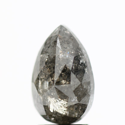 2.90 Carat Natural Gray Pear Salt and Pepper Diamond