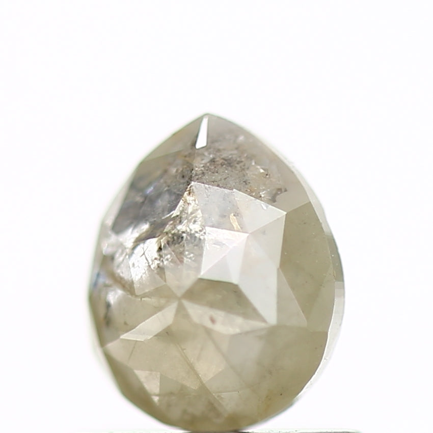 0.54 Carat Natural Rose Cut Gray Pear Rustic Diamond SDM303