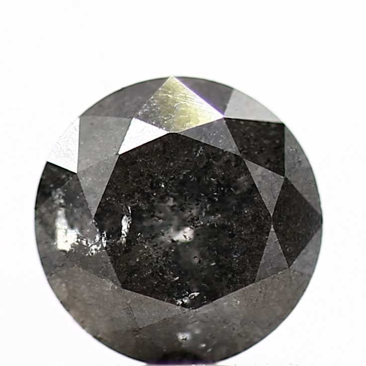 0.79 Carat Black Diamond Round Shape Salt and Pepper Diamond 5.8 MM - Blackdiamond