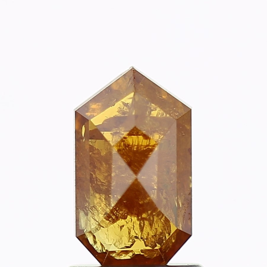 1.17 Carat Elongated Shield Salt and Pepper Diamond Yellow 8.12 MM