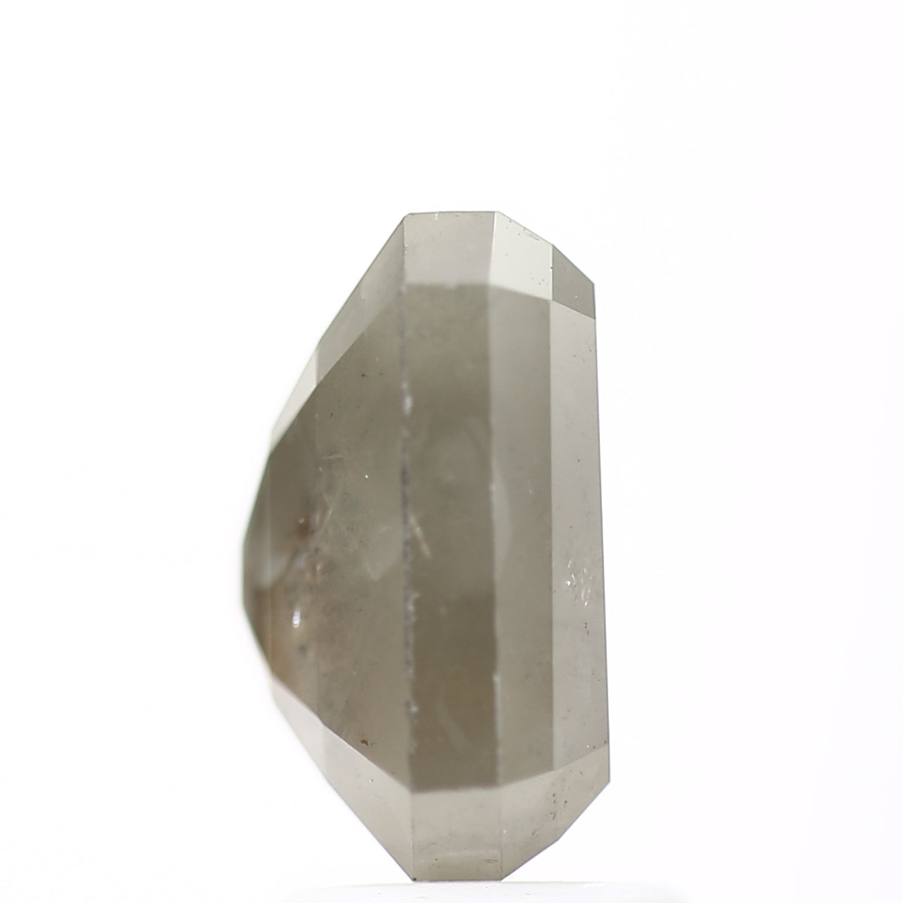 3.81 Carat 9.21 MM Natural Rustic Gray Emerald Loose Diamond - Blackdiamond