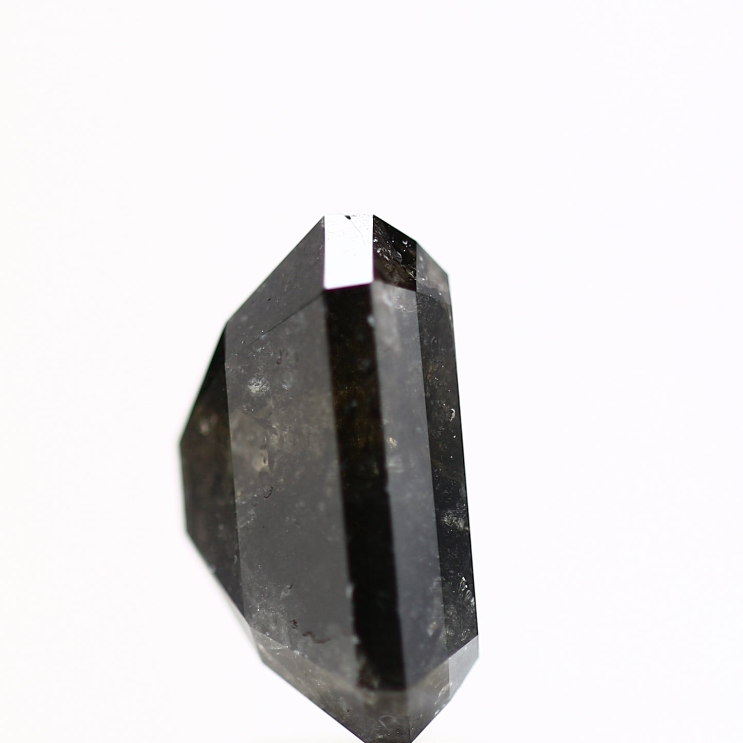 4.93 Carat 10.56 MM Natural Black Emerald Cut Salt and Pepper Diamond - Blackdiamond