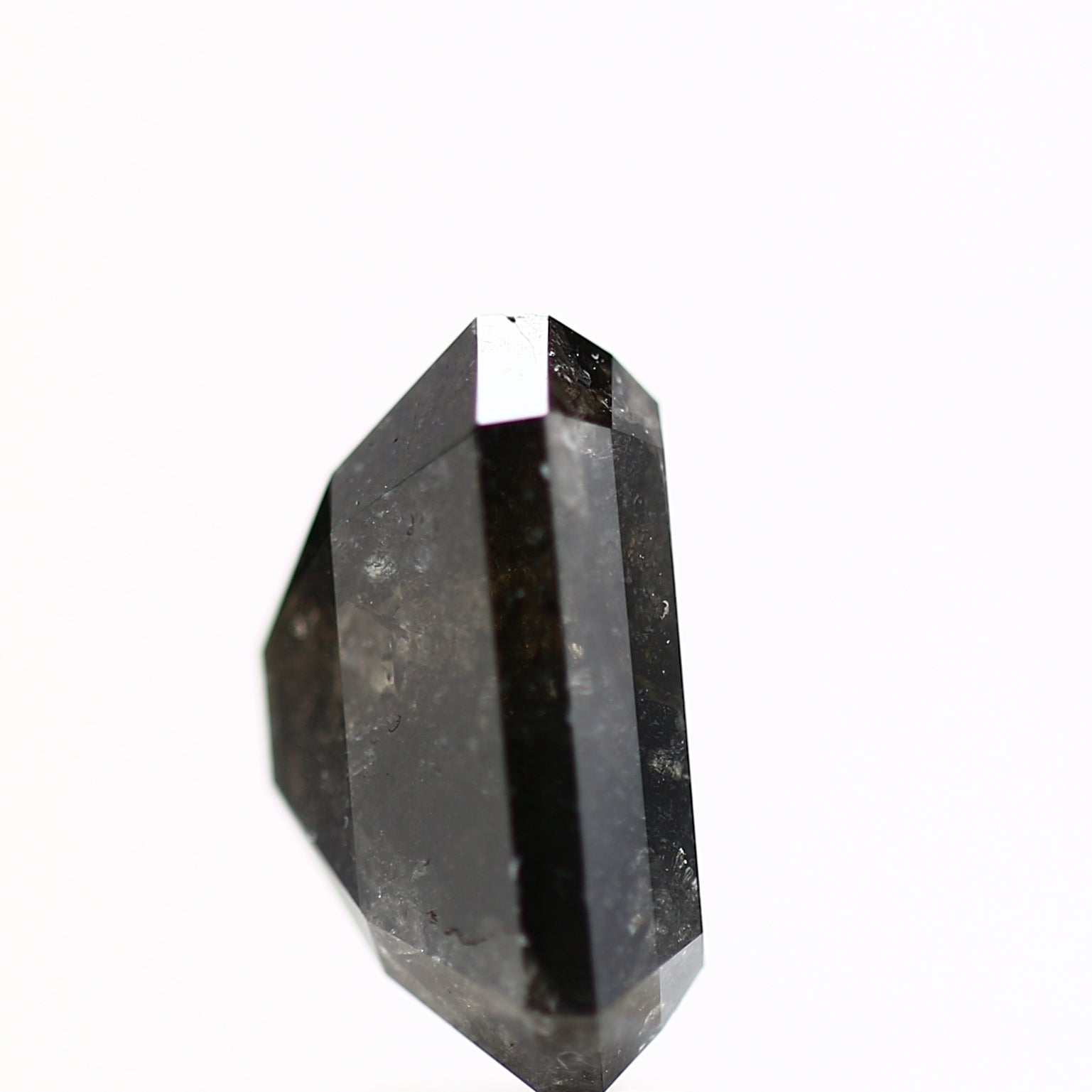 4.93 Carat 10.56 MM Natural Black Emerald Cut Salt and Pepper Diamond - Blackdiamond