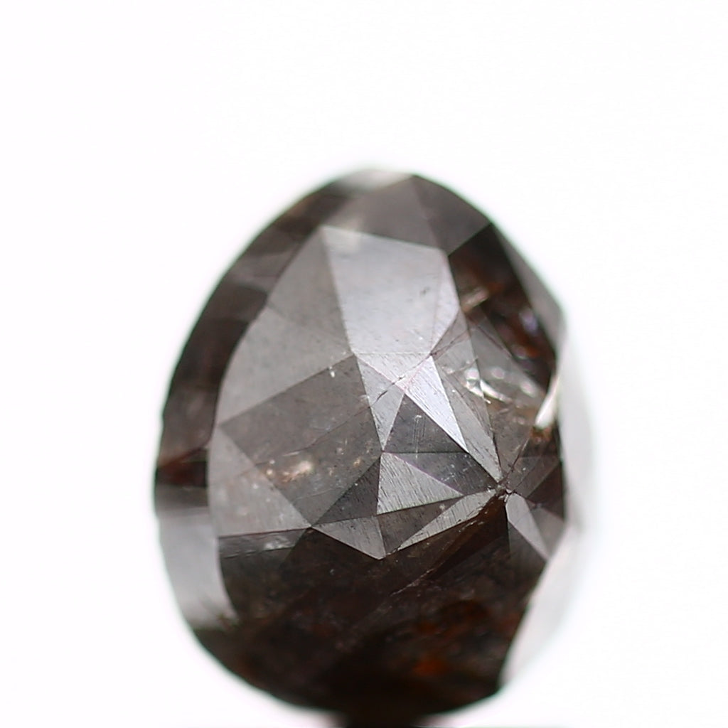 1.62 Carat Natural Pear Rosecut Pepper Black Loose Diamond SDM891