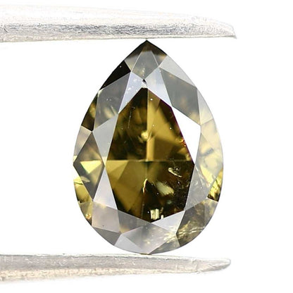 0.98 Carat Pear Cut Diamond Natural Loose Chameleon Diamond