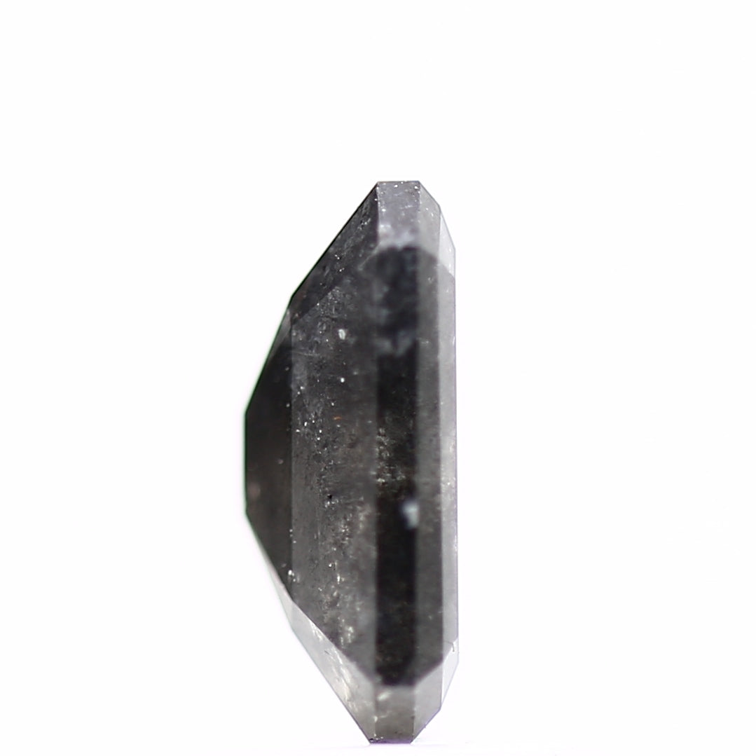 1.32 Carat 7.90 MM Fancy Gray Emerald Salt and Pepper Diamond - Blackdiamond