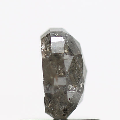 0.89 Carat Fancy Gray Oval Shape Salt and Pepper Diamond 6.33 MM