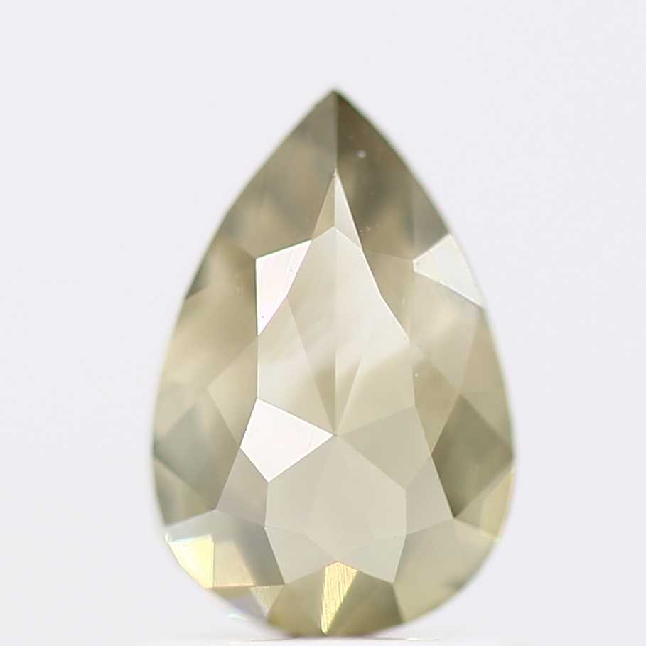 0.96 Carat Natural Diamond Fancy Yellow Brilliant Pear Rose Cut SDM9564