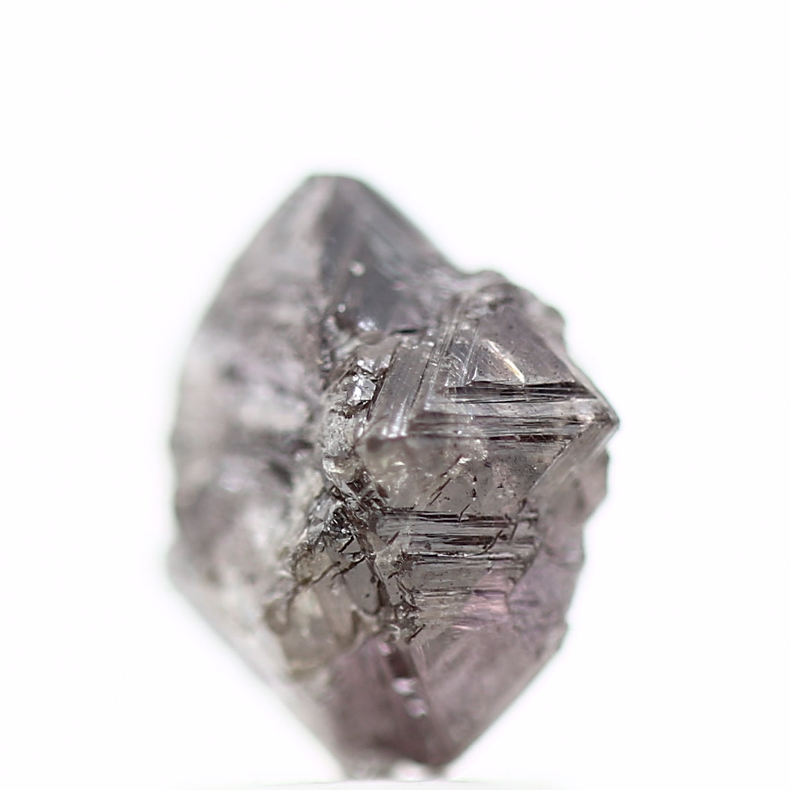 2.51 Carat Fancy Purple Pink Octahedron Rough Natural Diamond 8.60 MM - Blackdiamond