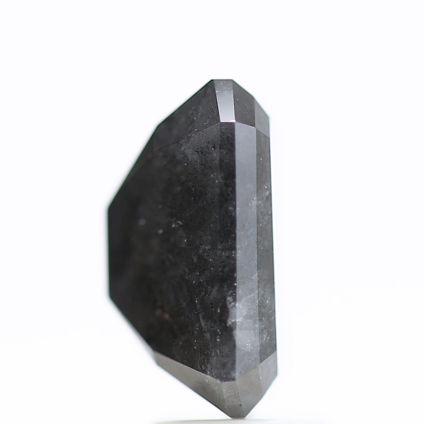 4.45 Carat Natural Fancy Gray Emerald Salt and Pepper Diamond 10.70 MM