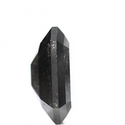 0.95 Carat 6.8 MM Natural Fancy Black Emerald Salt and Pepper Diamond - Blackdiamond