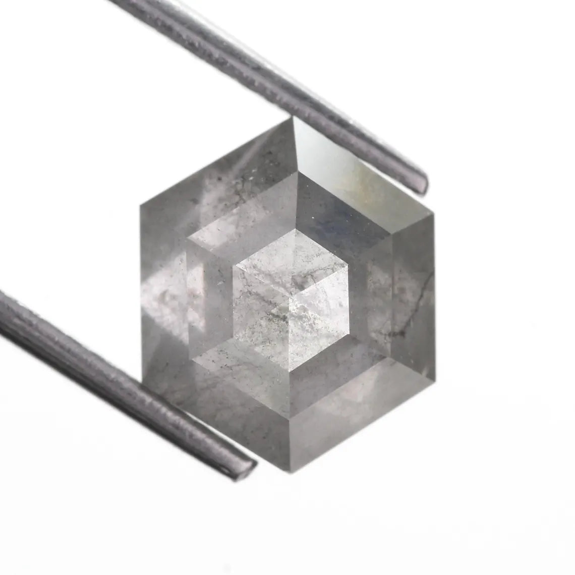 3 Ct Hexagon Salt and Pepper Diamond