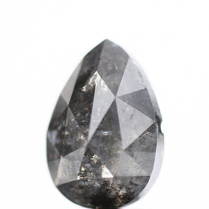 2.28 Carat Dark Salt and Pepper Diamond Pear 10.10 MM