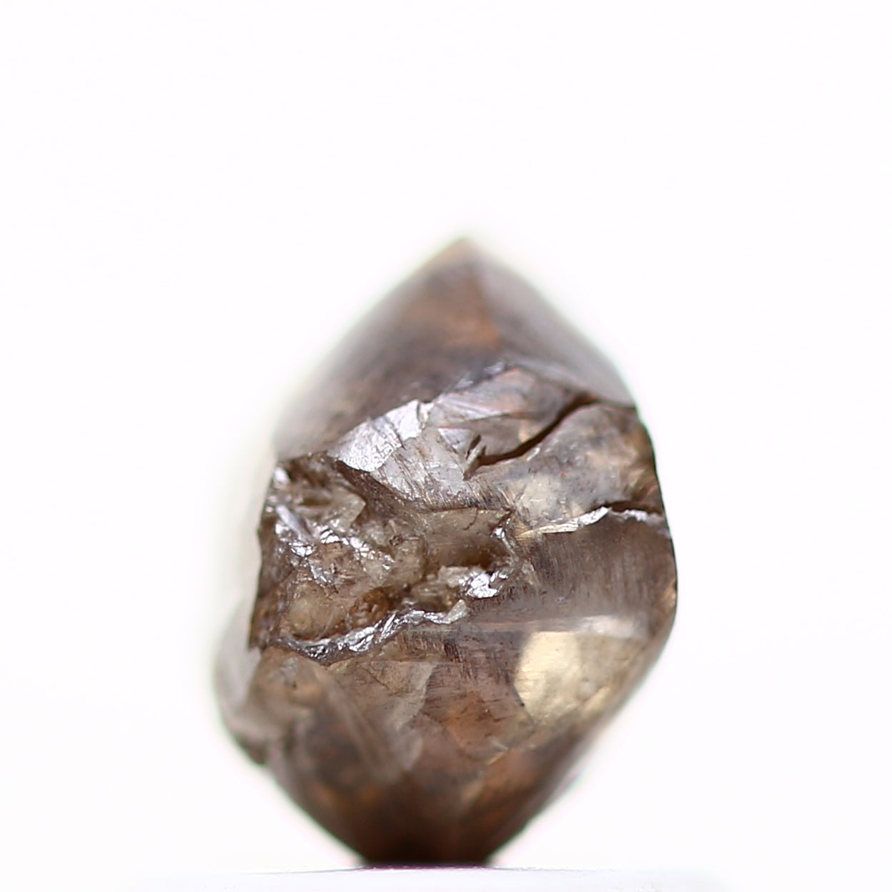 1.12 Carat Natural Octahedron Brown Rough Diamond 6.40 MM - Blackdiamond