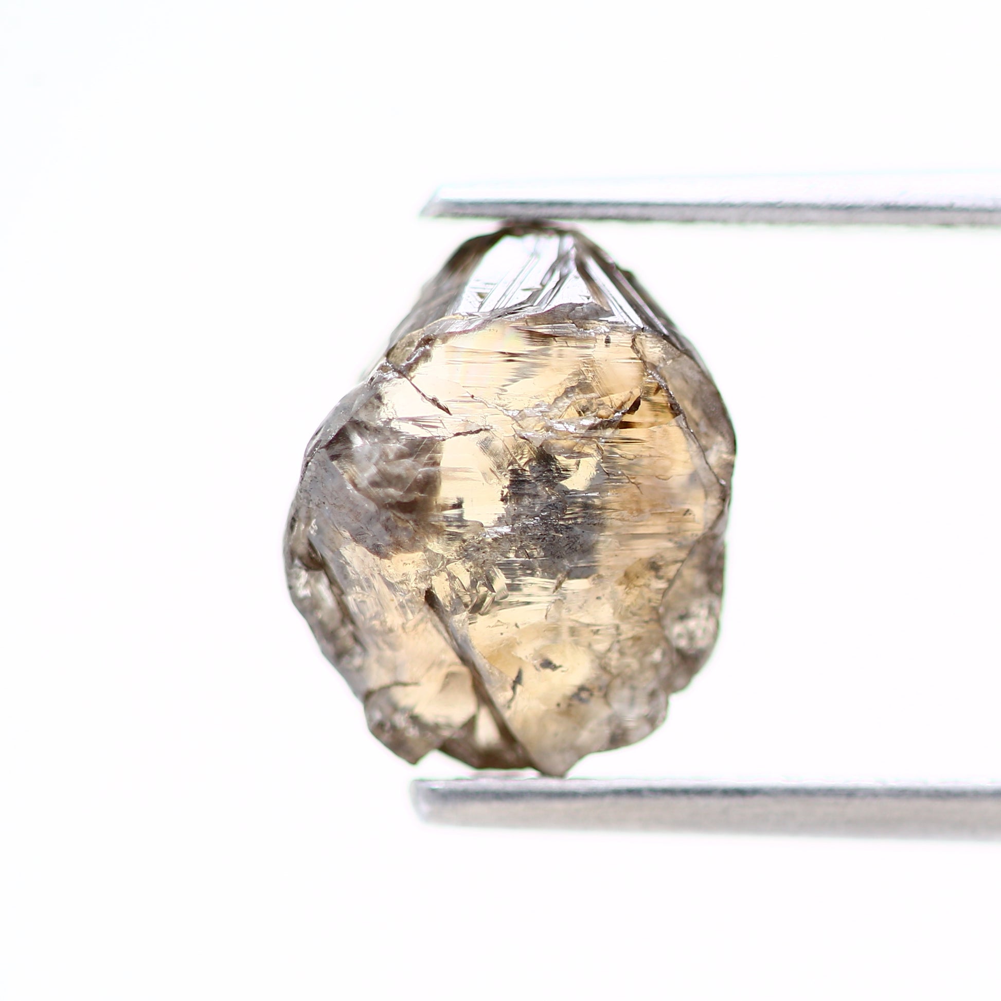 2.42 Carat Natural Champagne Brown Crystal Rough Diamond 9.50 MM - Blackdiamond