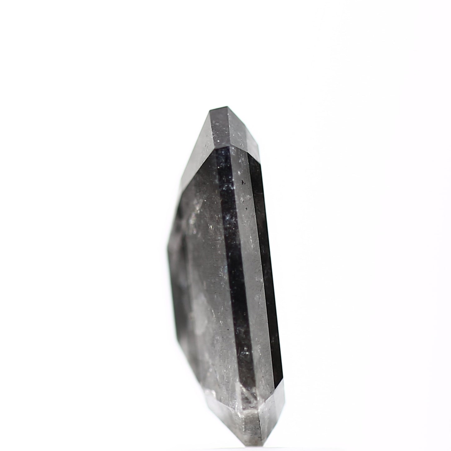 2.82 Carat Natural Emerald Gray Black Salt and Pepper Diamond 10.58 MM - Blackdiamond