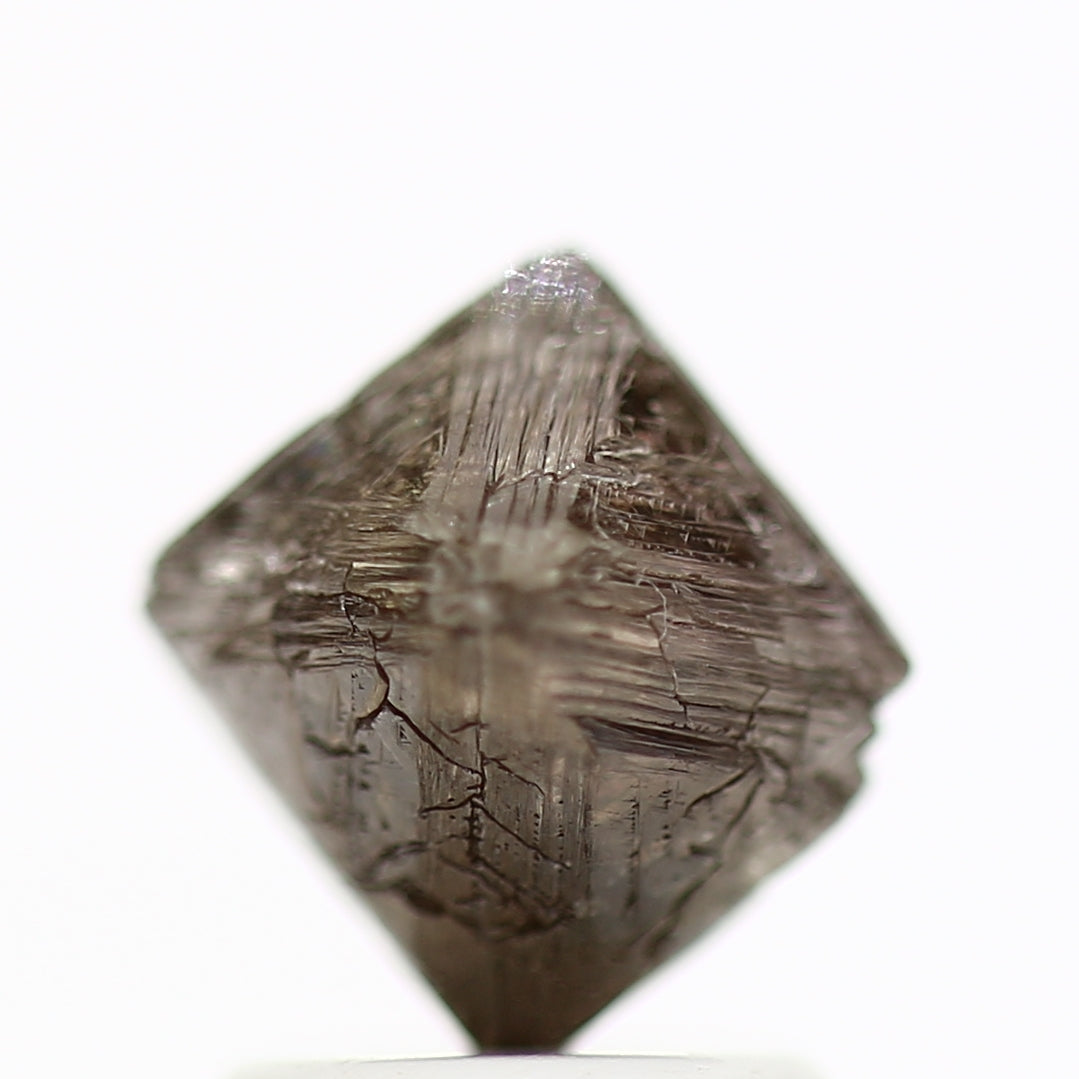 2.17 Carat Fancy Brown Purple Raw Octahedron Rough Diamond 7.70 MM - Blackdiamond