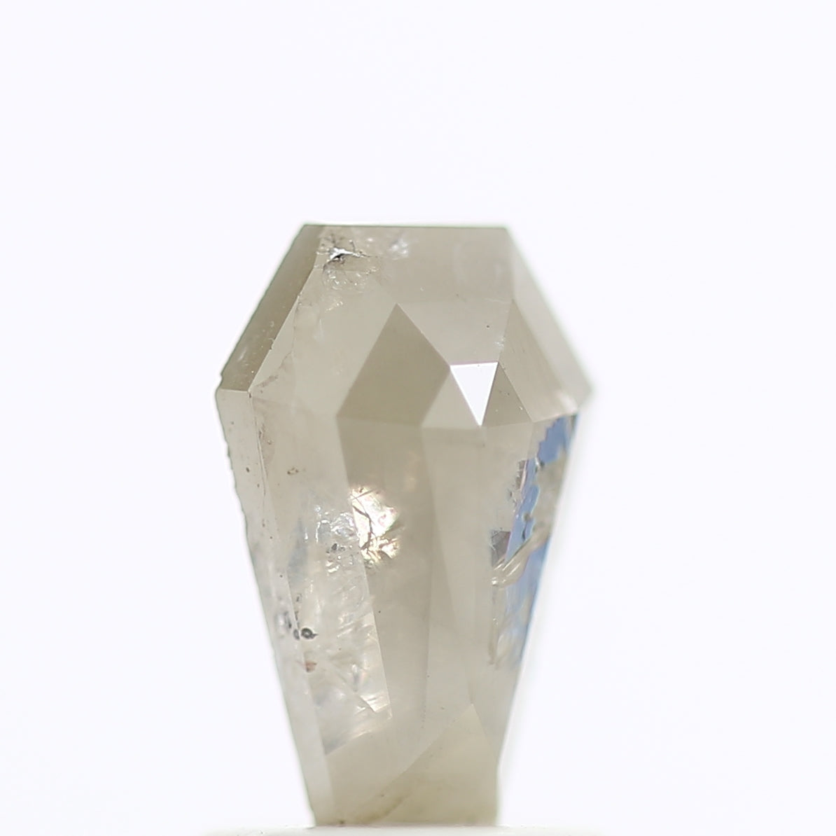 1.09 Carat Grey Coffin Cut Salt & Pepper Diamond 8.41 MM