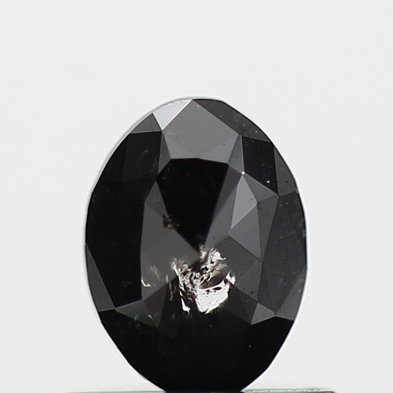 0.51 Carat Black Oval Cut Natural Diamond 5.9 MM