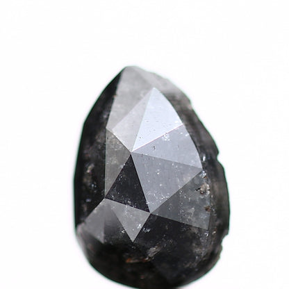 1.22 Carat Natural Pear Rose Cut Black Salt and Pepper Diamond SDM163